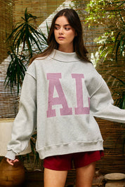 AL Stripe Mock Neck Sweatshirt