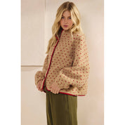 Printed Sherpa Button Up Jacket