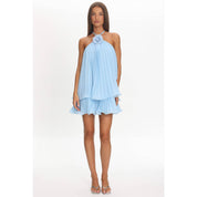 Light Blue Flower Pin Mini Dress
