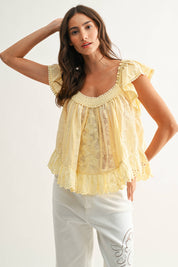 Yellow Lace Blouse