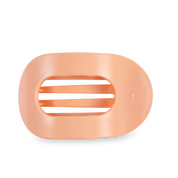 Flat Round Hair Clip | Large | Peach Fuzz — rounded oval shape and bendable teeth for a secure yet gentle hold