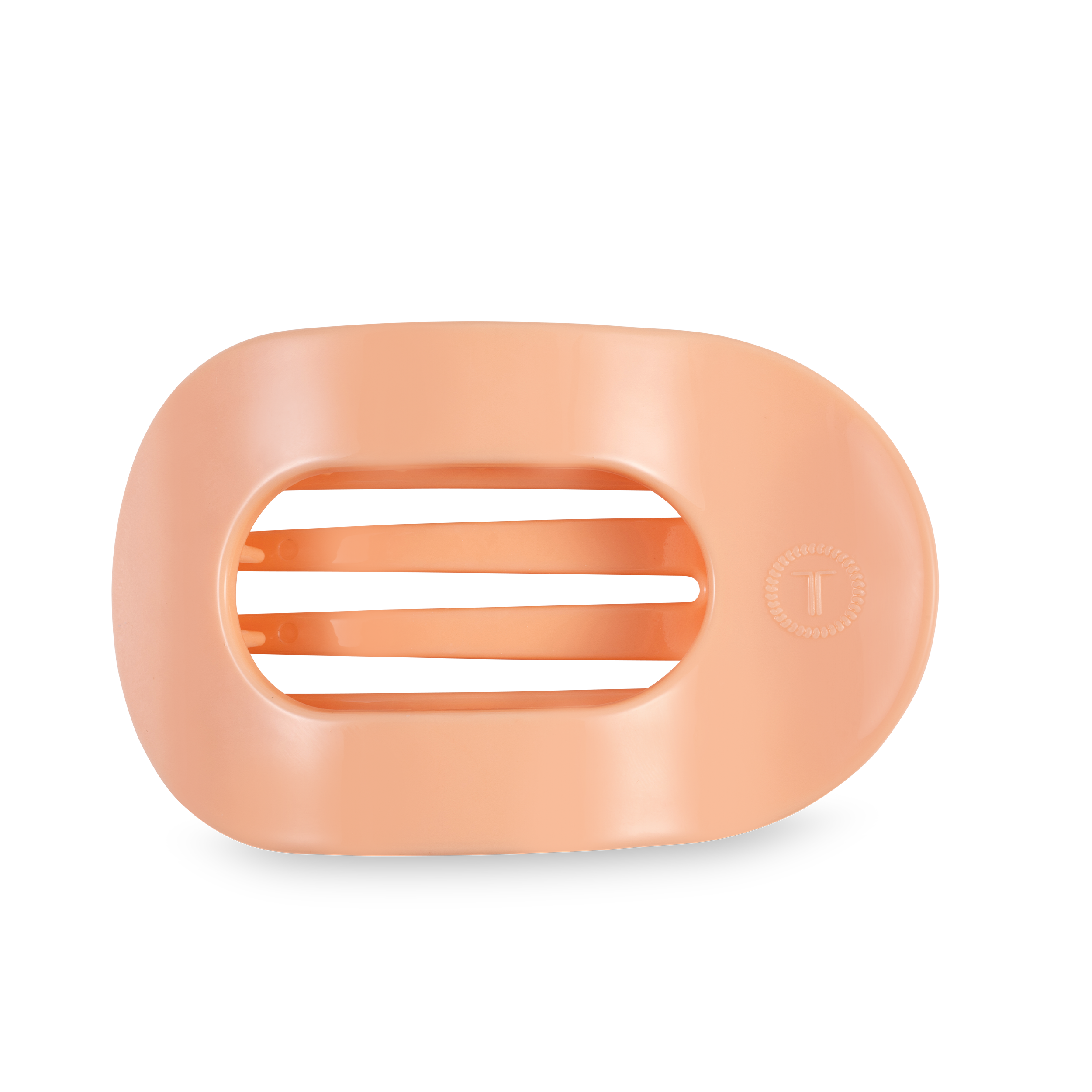 Flat Round Hair Clip | Large | Peach Fuzz — rounded oval shape and bendable teeth for a secure yet gentle hold