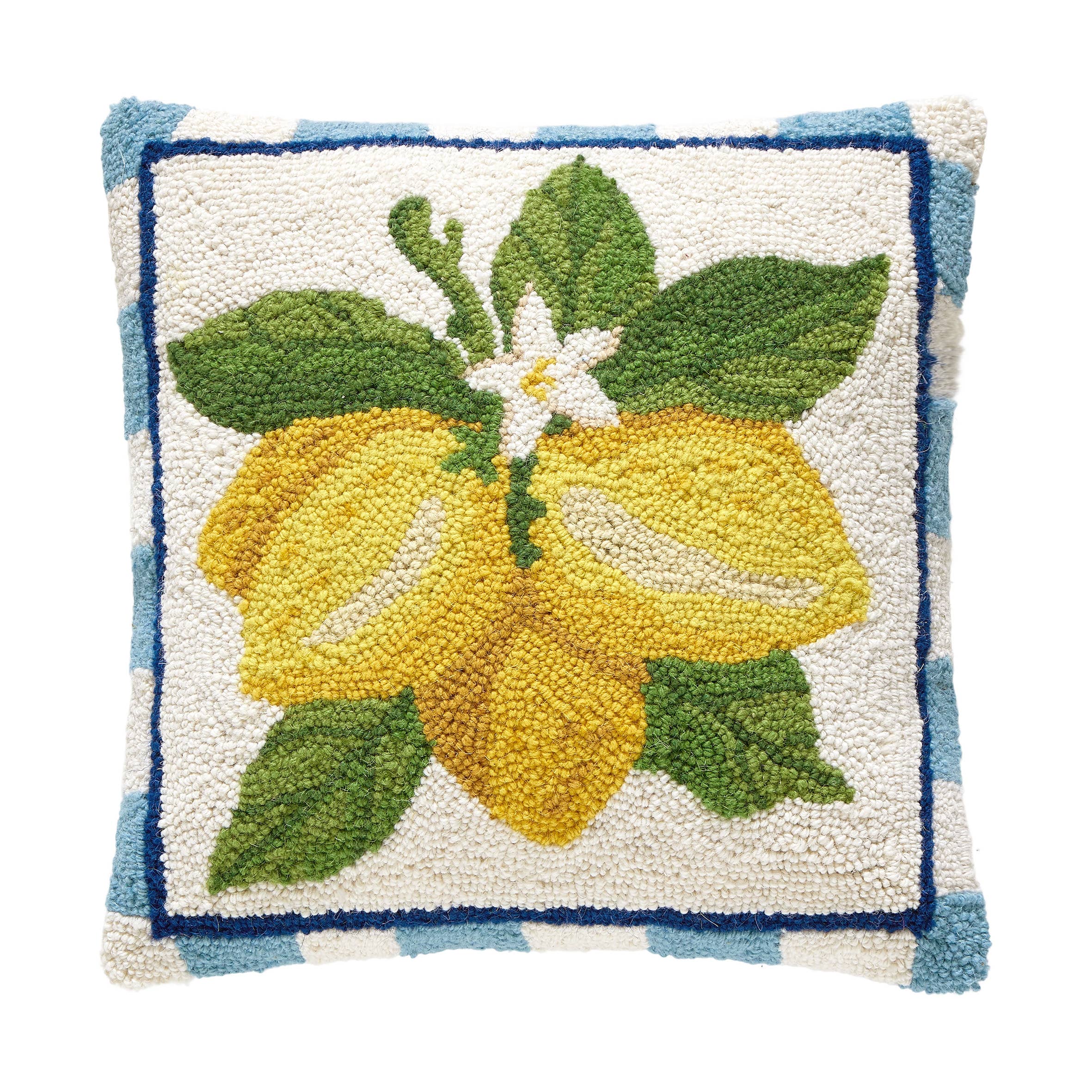 Summer Lemon Bunch Hook Pillow