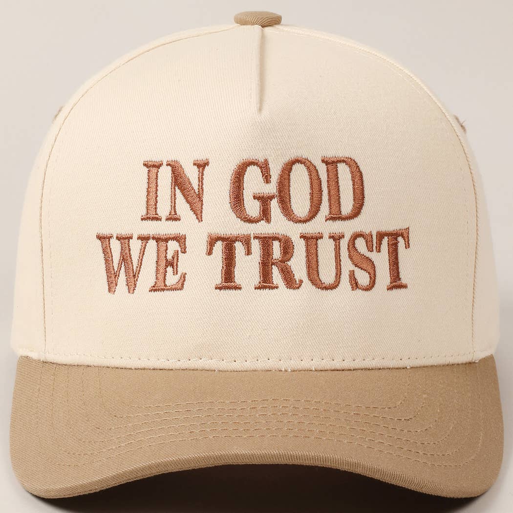 In God We Trust Embroidered Two-Tone Canvas Cap