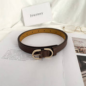 Brown Simple Style Belt — color: brown and length: 41.3" (105 cm)
