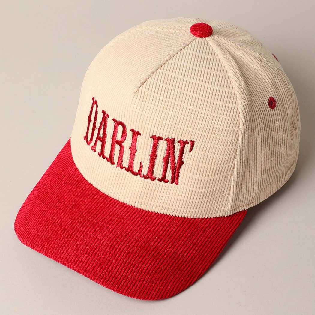 DARLIN' Corduroy Trucker Baseball Cap