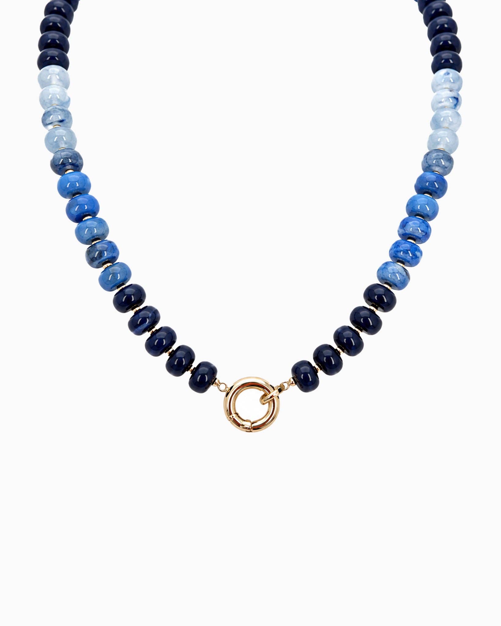 Marble Bead Toggle Clasp Statement Necklace — materials * brass, CCB, steel, acrylic