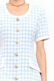 Blue Checkered Cindy Top