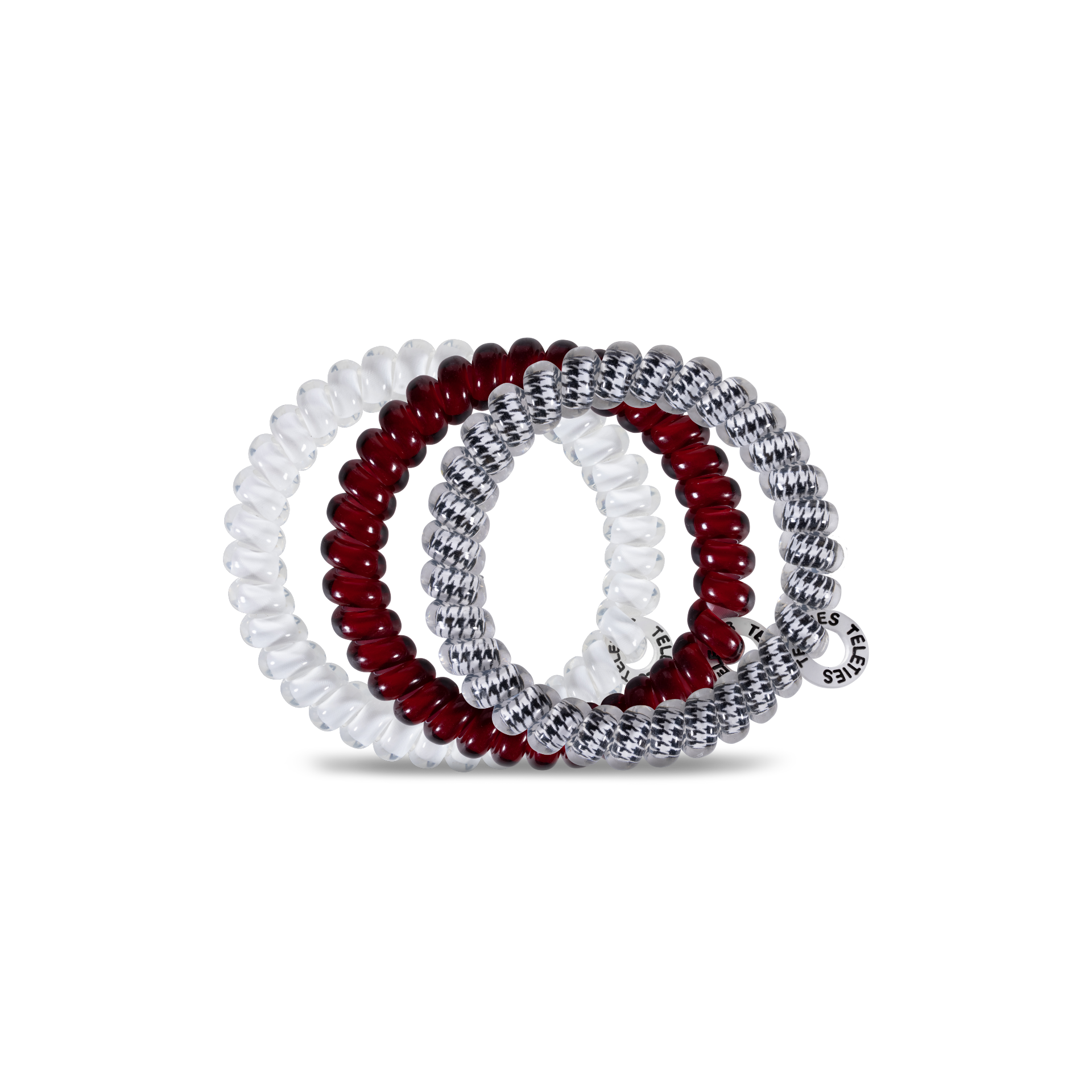 Spiral Hair Coils | Small | University of Alabama showing strong grip, no rip spiral hair tie