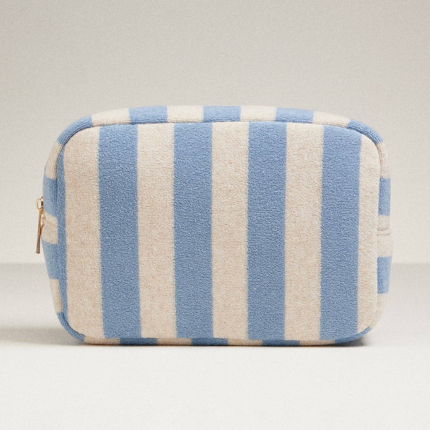 Denim Terry Fabric Striped Bag