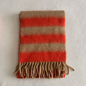 Beige Striped Scarf — color: beige