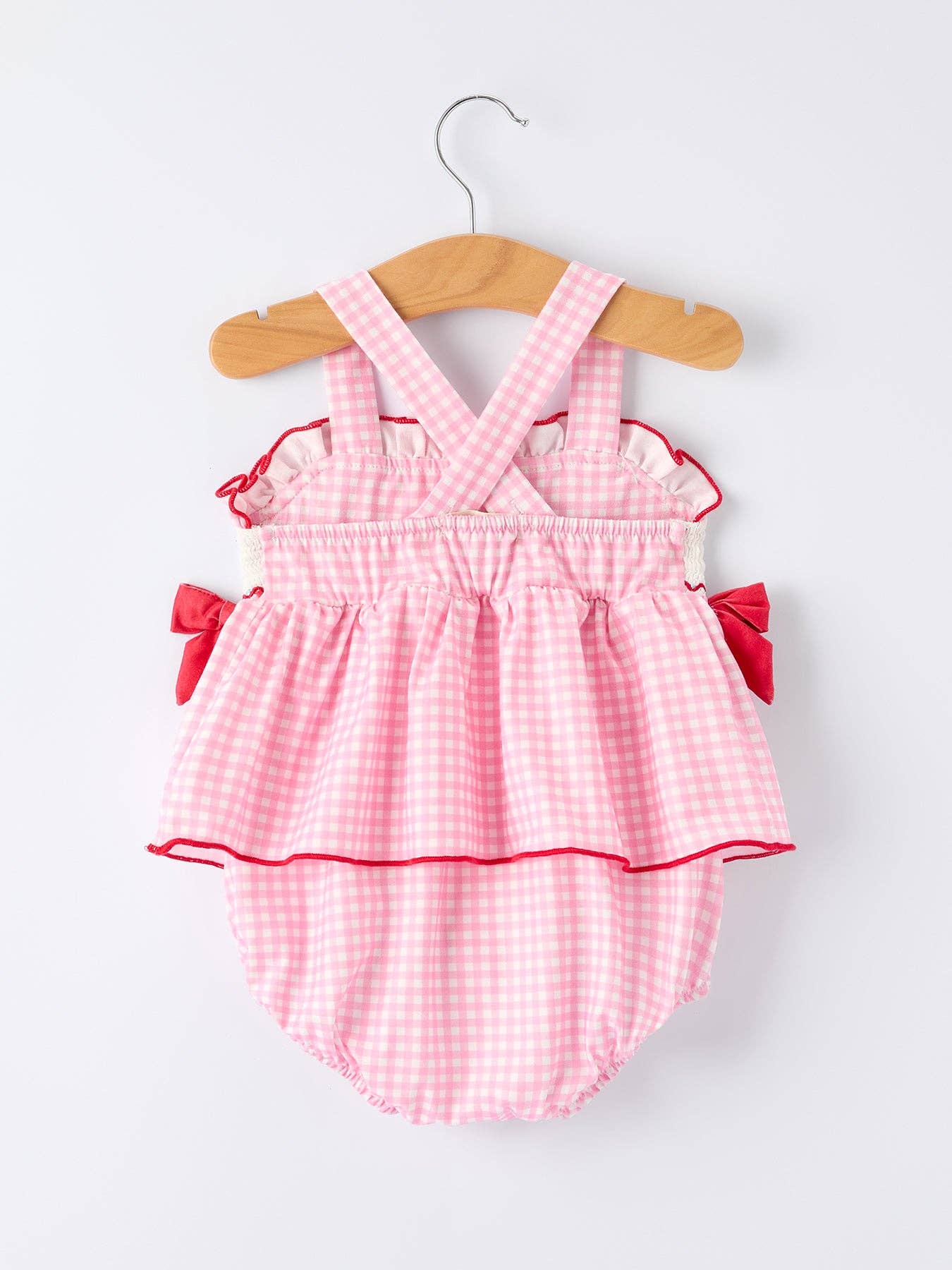 4th of July Plaid Girls Romper