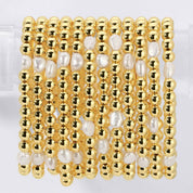 6mm Stretch Bead Bracelets with Large Pearl Accents
