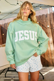 Green Jesus Mockneck