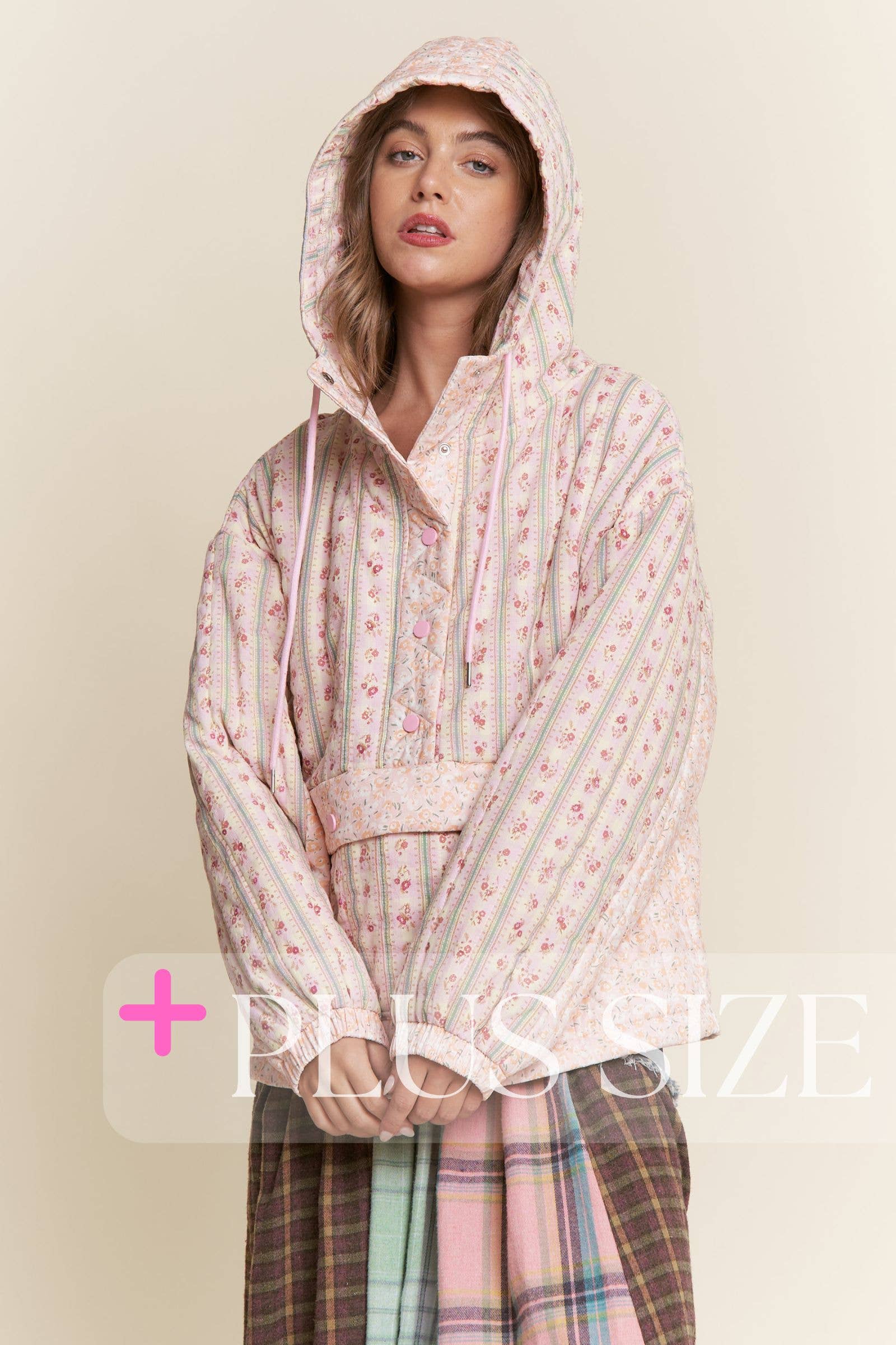 Pink Multi Floral Pattern Pull-Over Sweater