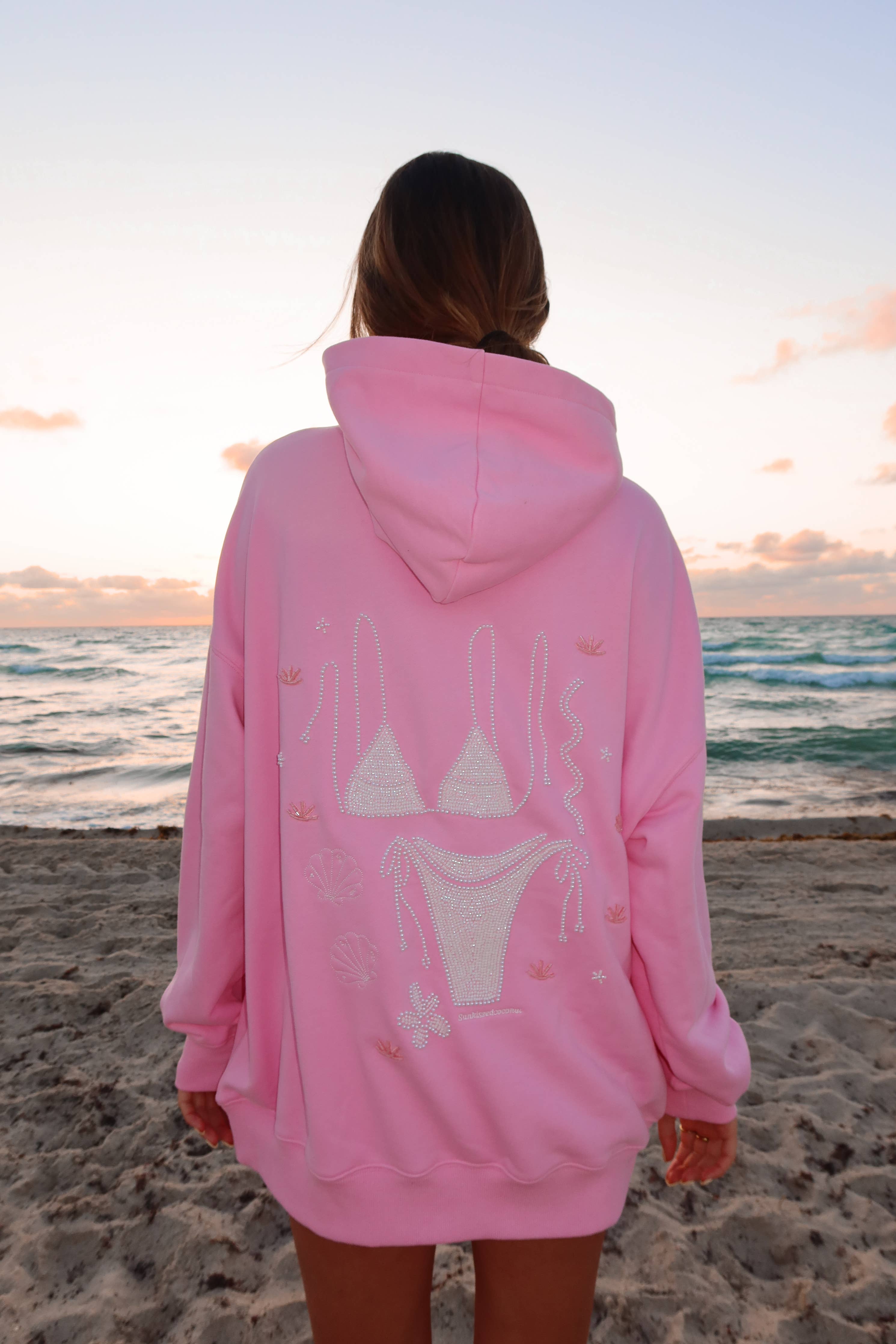 Pink Bikini Beaded Hoodie