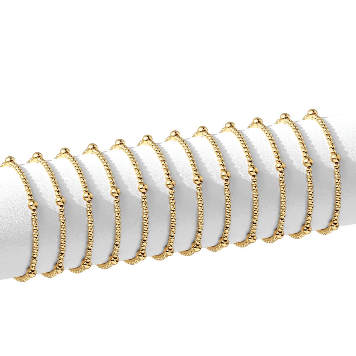 3mm Bead With 5mm Accent Stretch Bracelet