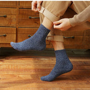 Navy Vintage Thick Socks — color: navy and thick ribbed knit