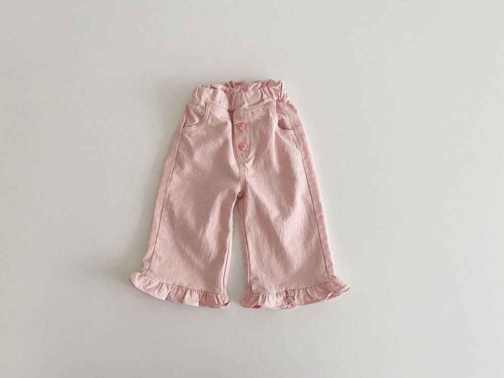 Pink Ruffle Hem Toddler Pants