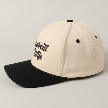 Sorry About My Wife / Husband Embroidery Two-Tone Canvas Cap