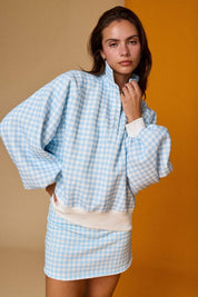 Blue Checkered Snap Button-up