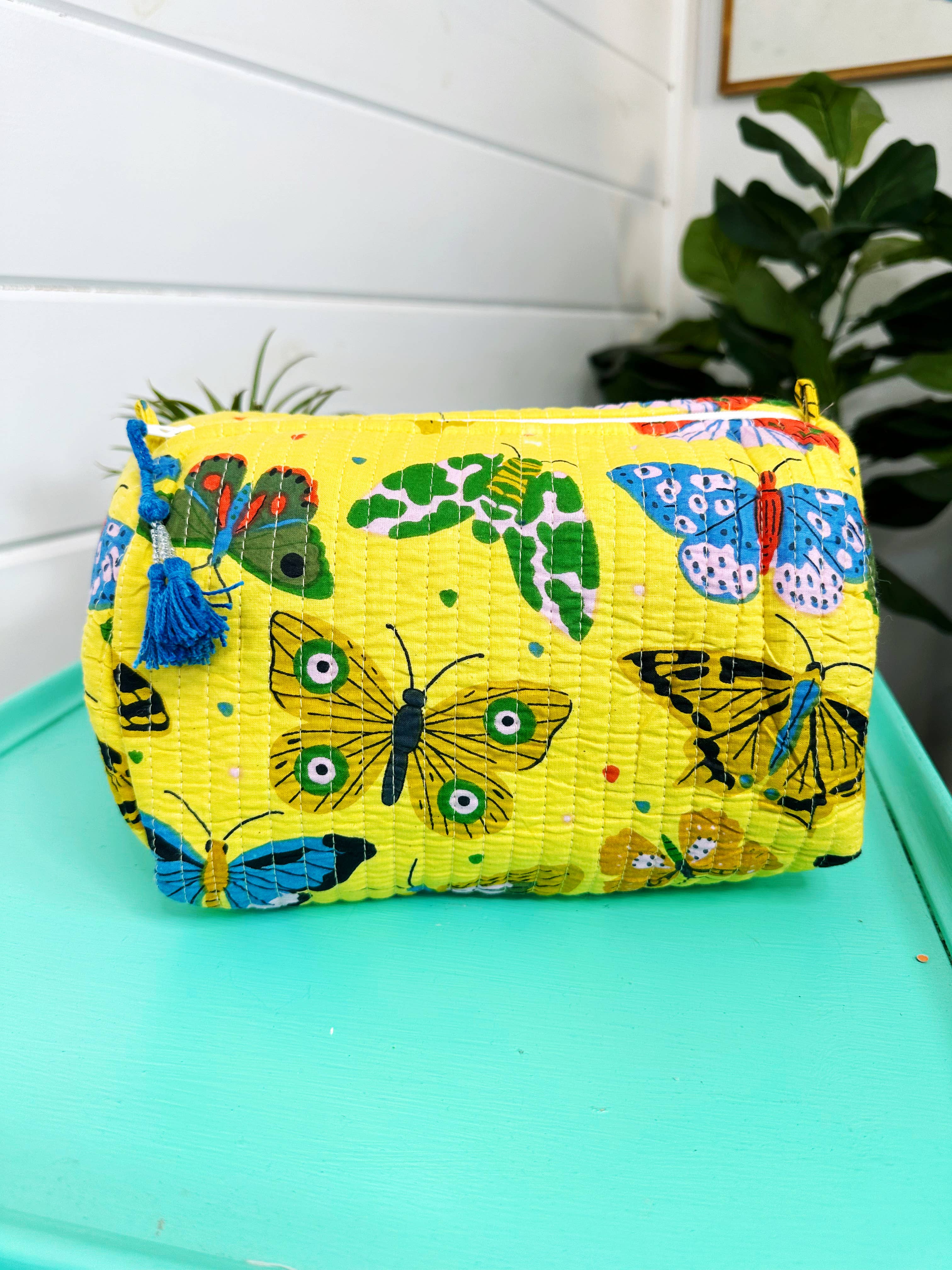 Butterfly Quilted Makeup Bag
