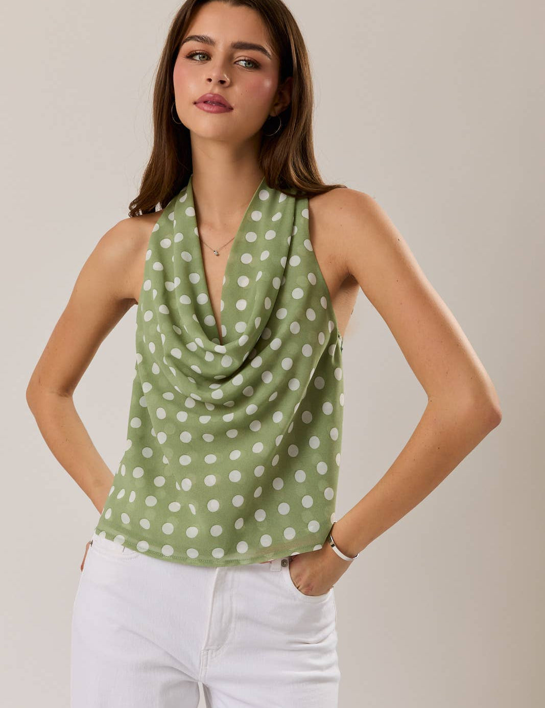 Green Polka Dot Top