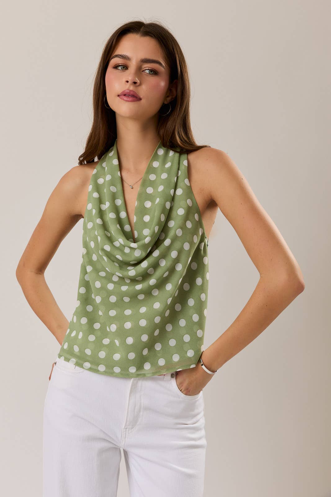 Green Polka Dot Top