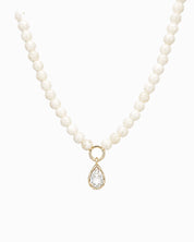 Marble Pastel Bead Teardrop Charm Necklace