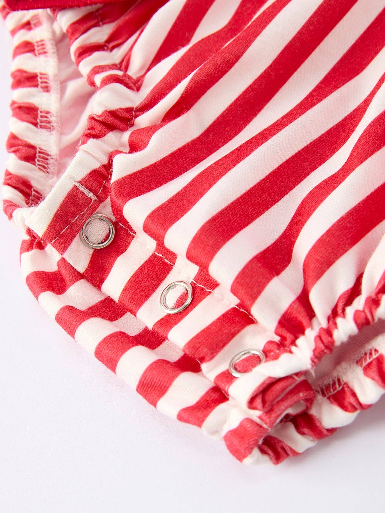 Valentine's Red Stripe Bubble Romper