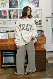 Pray Gingham Appliqué Mockneck