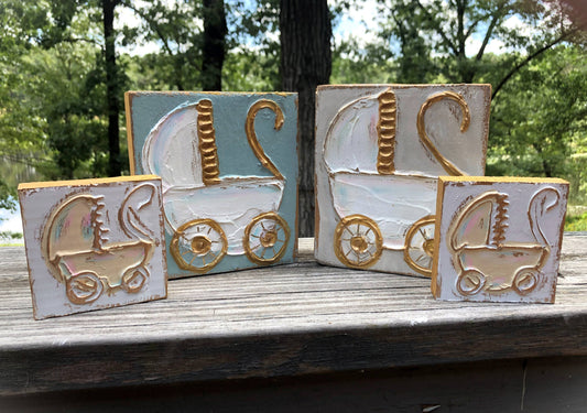 Baby Carriage Handmade Block