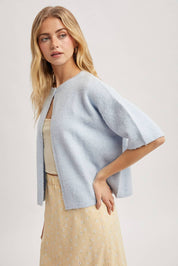 Blue Single Button Cape Sweater