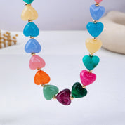 Multi-Color Heart Bead Necklace
