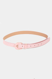 Pink Buckle Leather Belt