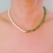 Pearl & Green Gem Harmony Necklace