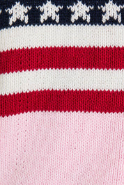 Pink American Flag Knitted Sweater