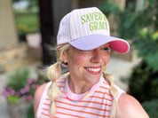 Embroidered  "Saved by Grace" Hat