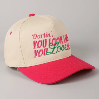 You Look Like You Love Me Embroidery Trucker Hat: Red / ONE SIZE