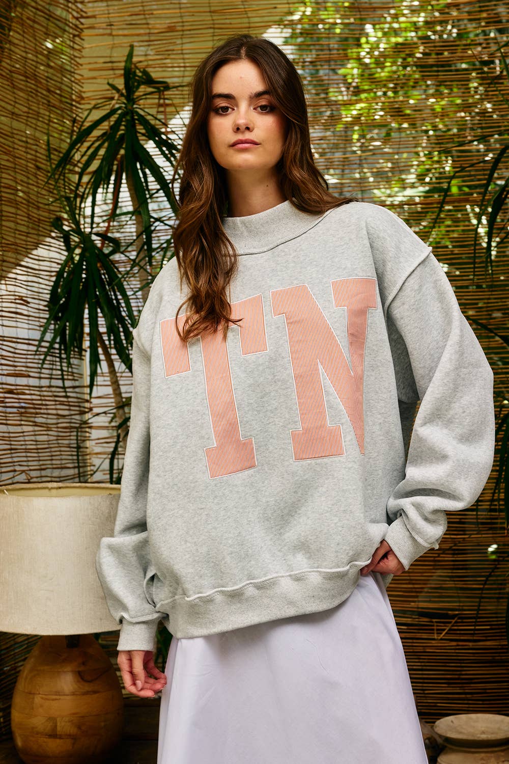 TN Stripe Mock Neck Sweatshirt