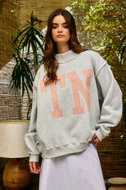 TN Stripe Mock Neck Sweatshirt