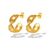 High Class Buckle 18K Gold Plated Hoops