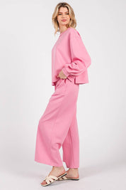 Pink Scuba Top & Pants Set
