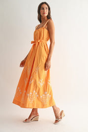 Sunburst Embroidered Maxi Dress