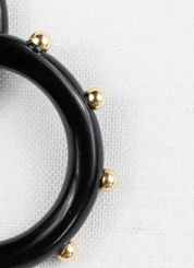 Black and Gold Small Hoop Earrings