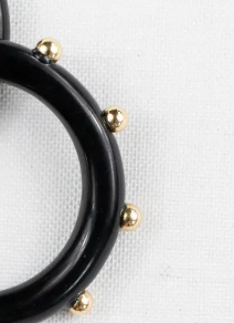 Black and Gold Small Hoop Earrings