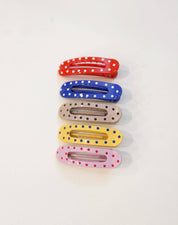 Polka Dot Mini Lay Down Claw Clip