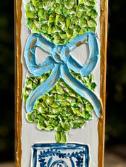 Blue Textured Topiary Art Block