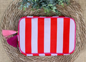 Stripe Cosmetic Bag with Tassel : Multi-Colored