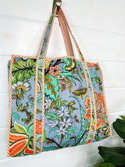 Botanical Large Quilted Tote Bag